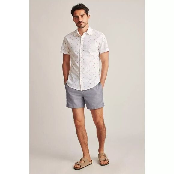Bonobos Stretch Riviera Short Sleeve Men's Shirt Printed Slim Fit XXL New 258773